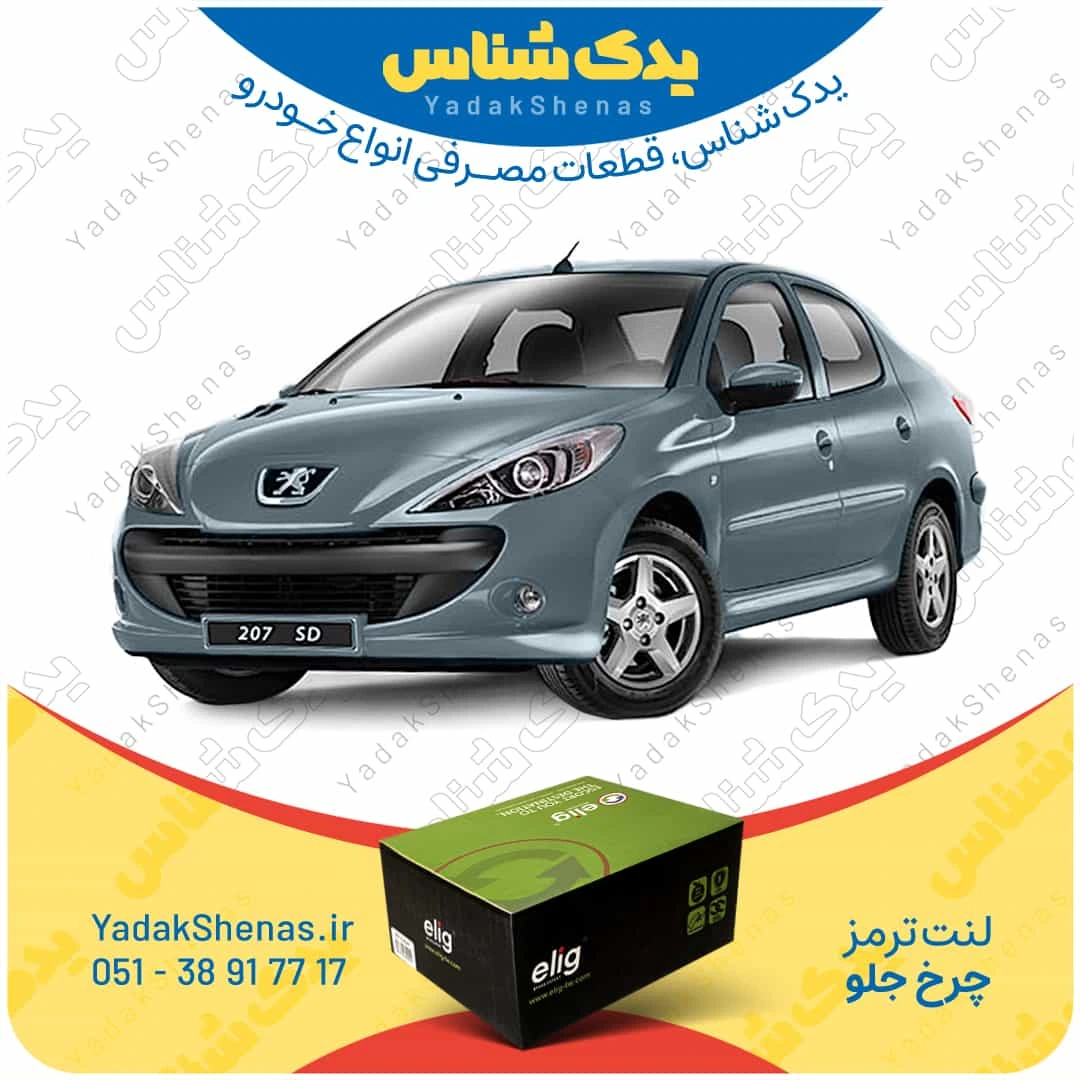 لنت ترمز 207 اس دی چرخ جلو برند الیگ
